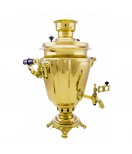 Samovar on coal, charcoal, firewood 7 liters "Glass with edges" in a set of "Present"