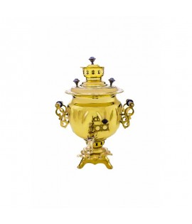 Samovar on coal, charcoal, firewood 2.5 liters "Round" in the set "Gift"