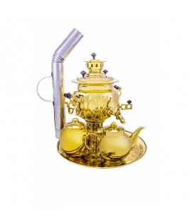Samovar on coal, charcoal, firewood 2.5 liters "Round" in the set "Gift"