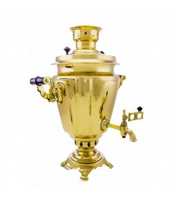 Samovar on coal, charcoal, firewood 7 liters "A glass with facets" Samovar on coal, charcoal, firewood 7 liters "A glass with facets"