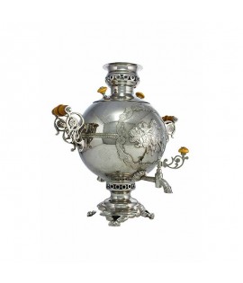 Samovar on coal, charcoal, firewood 7 liters "Troika"