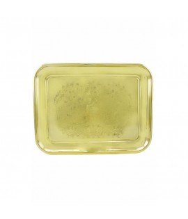 The tray is "Rectangular" with a figured cutout and a pattern The tray is "Rectangular" with a figured cutout and a pattern