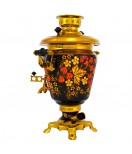 Samovar electric 3 liters "Cone" hand-painting "Classical Khokhloma" 