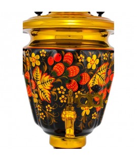 Samovar electric 3 liters "Cone" hand-painting "Classical Khokhloma"  Samovar electric 3 liters "Cone" hand-painting "Classical Khokhloma"