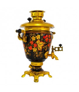 Samovar electric 3 liters "Cone" hand-painting "Classical Khokhloma"  Samovar electric 3 liters "Cone" hand-painting "Classical Khokhloma"