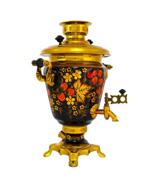 Samovar electric 3 liters "Cone" hand-painting "Classical Khokhloma" 