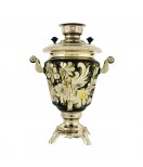 Samovar electric 3 liters "Cone" in the set for tea drinking "Cock on the Gold" hand-painting 