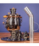 Samovar on coal, charcoal, firewood 5 liters "Exclusive" in a set of "Present"