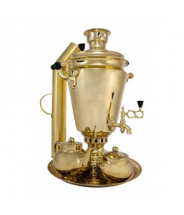 Samovar on coal, charcoal, firewood 7 liters "Traditional" in the set "Gift"
