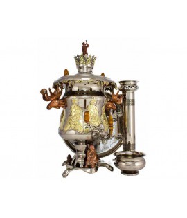 Samovar on coal, charcoal, firewood 5 liters "Hunting trophy"