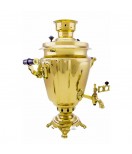 Samovar on coal, charcoal, firewood 7 liters "Glass with edges" in the set "Gift"