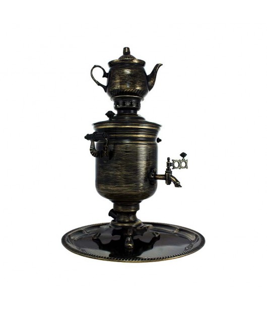 Samovar electric 3 liters "Bank" in the set "Metelitsa" hand-painting 