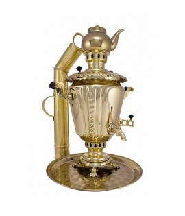 Samovar on coal, charcoal, firewood 5 liters "Pigtail" in the set of "Present"