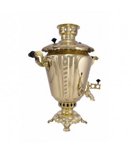 Samovar on coal, charcoal, firewood 5 liters "Pigtail" in the set of "Present"