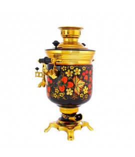 Samovar electric 3 liters "Bank" hand-painting "Classic Khokhloma"  Samovar electric 3 liters "Bank" hand-painting "Classic Khokhloma"