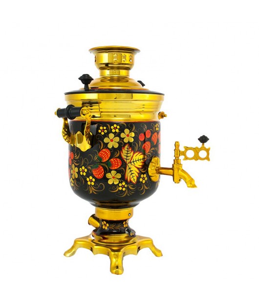 Samovar electric 3 liters "Bank" hand-painting "Classic Khokhloma" 