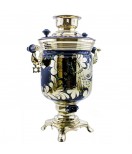 Samovar electric 3 liters "Bank" in the set for tea drinking "Rooster on the Gold" hand-painting 