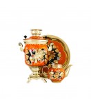 Samovar electric 3 liters "Bank" in the set "Capercaillie" hand-painting 