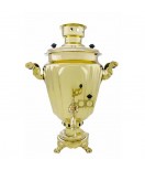 Samovar on coal, charcoal, firewood 5 liters "Glass with edges" in the set "Gift"
