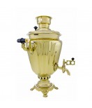 Samovar on coal, charcoal, firewood 5 liters "Glass with edges" in the set "Gift"