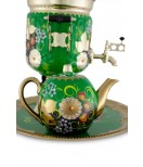 Samovar electric 3 liters "Bank" in the set "Camomiles" hand-painting 