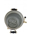 Samovar "Jar form" electric 3 liters "Bird on blue" in set with teapot and tray