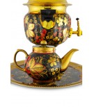 Samovar electric 3 liters "Tula" in the set "Classic Khokhloma" hand-painting 