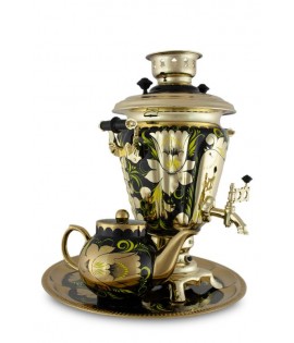 Samovar electric in set, "Gold Rooster" 3 liters Samovar electric in set, "Gold Rooster" 3 liters