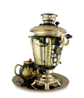 Samovar electric in set, "Gold Rooster" 3 liters Samovar electric in set, "Gold Rooster" 3 liters