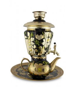 Samovar electric in set, "Gold Rooster" 3 liters