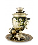 Samovar electric in set, "Khohloma Gold Rooster" 3 liters