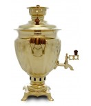 Gift set with Samovar 2.5L on wood, tray, shugarbowl, teapot and pipe
