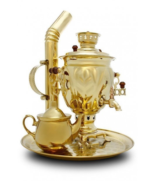 Acorn Electric Gold Samovar Kettle with Teapot and India